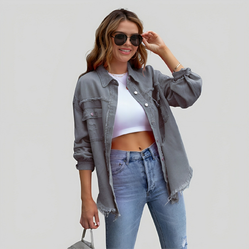 Lianne - Modieuze Gerafelde Shirtjas voor Dames | Trendy en Comfortabel