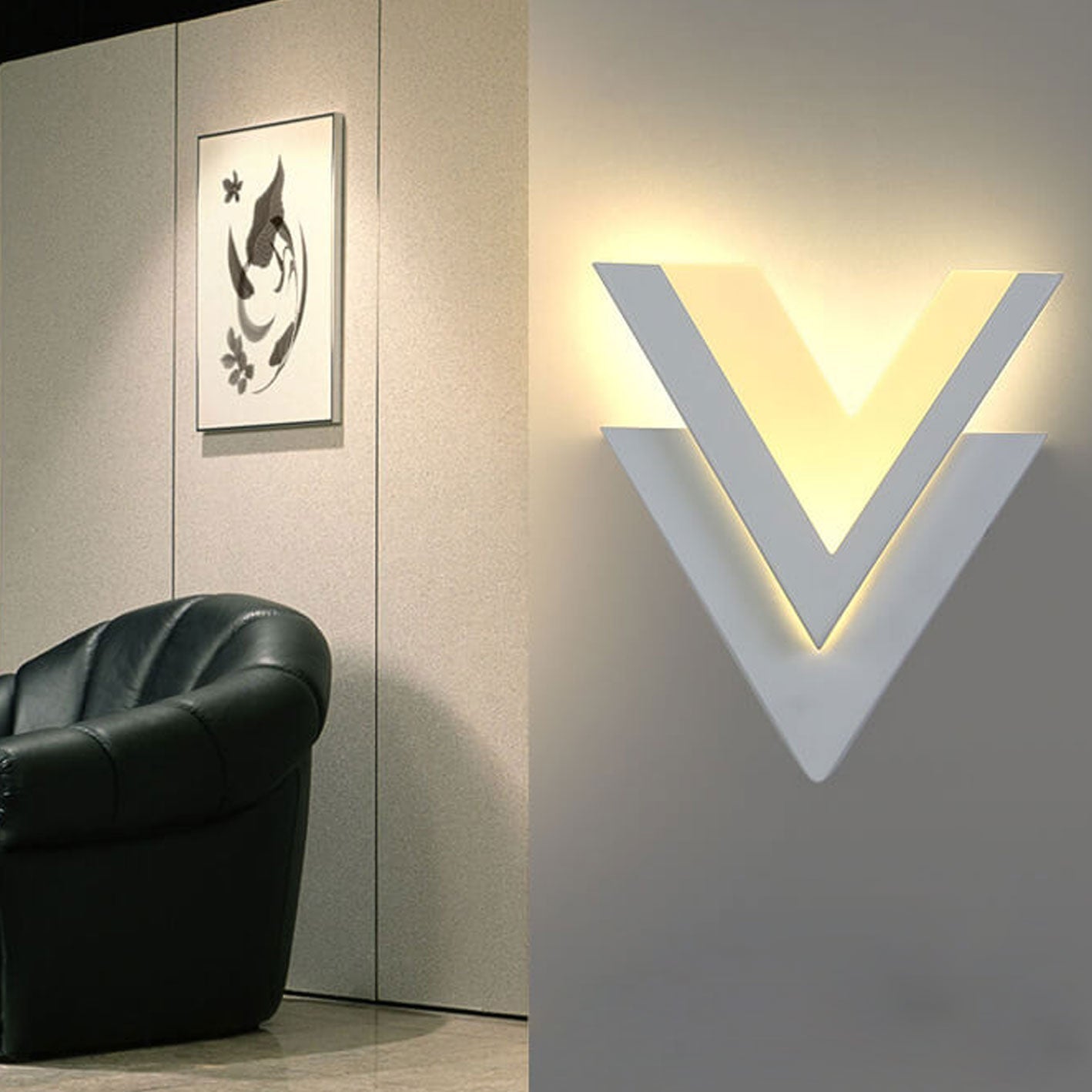 V-Lite - Minimalistische V-vormige LED-wandlamp | Creatieve en moderne verlichting