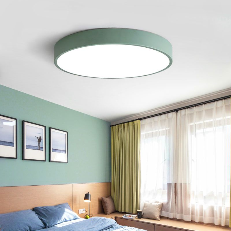 LumiRound Moderne Ronde LED Plafondlamp - Roze en Grijs Metalen Lamp voor Woonkamer
