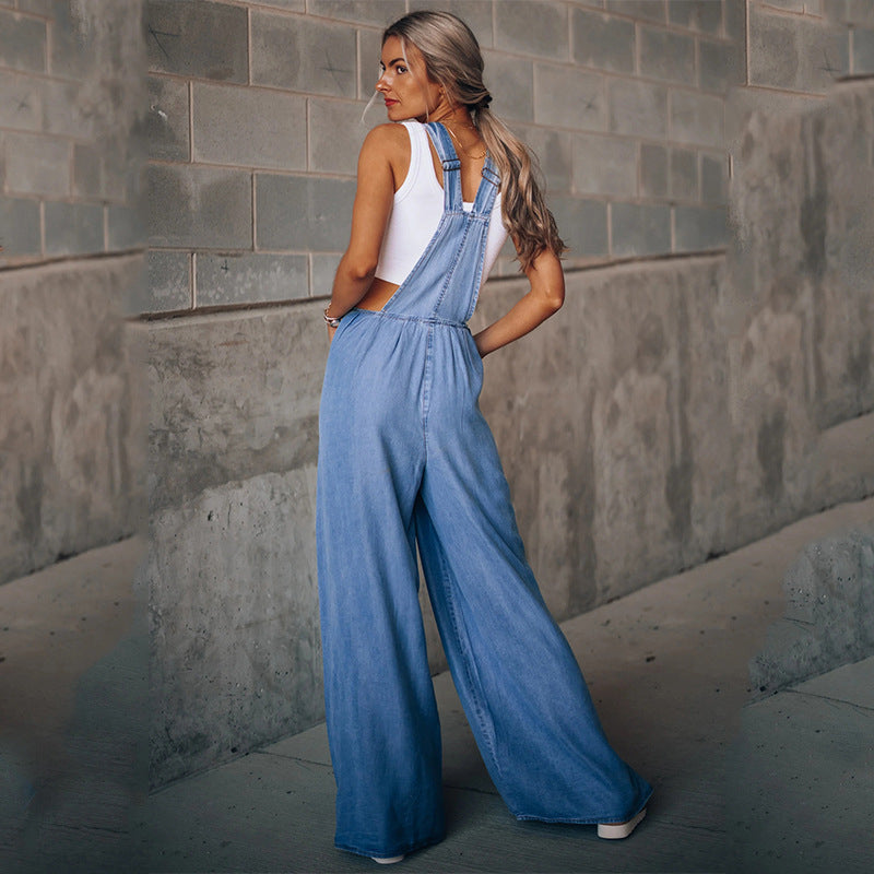 Denim Jumpsuit met Stijlvolle Pasvorm | Comfort en Trendy Design