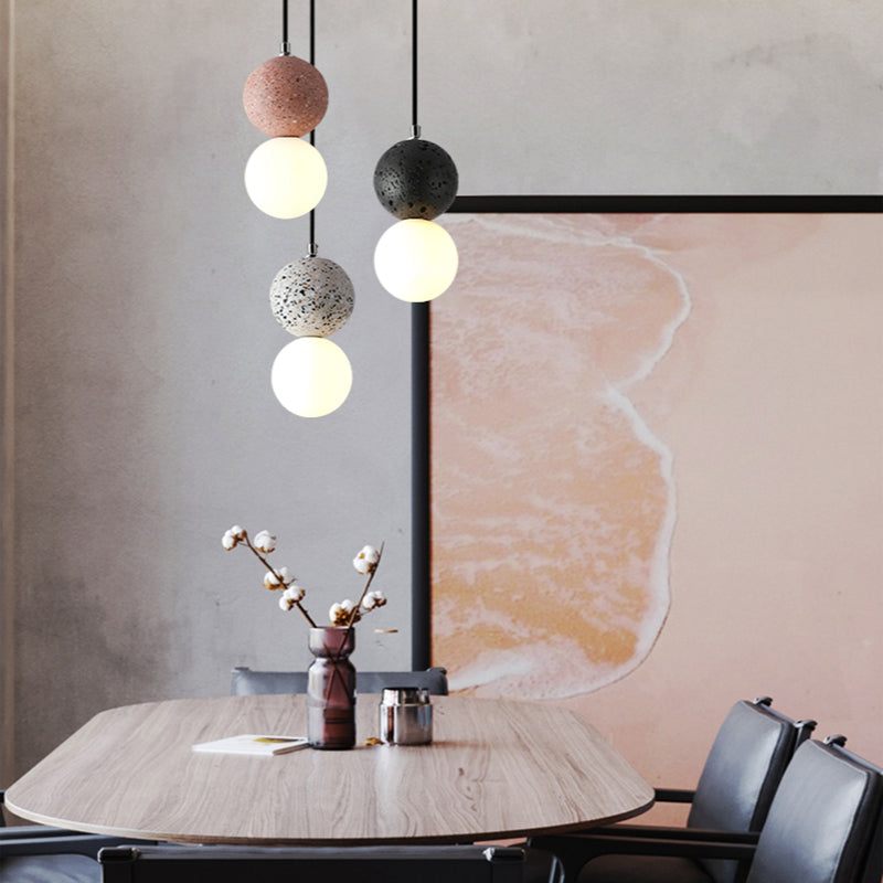 LumiSphere Kleine LED Hanglampen - Zwart Wit Glazen Bollen voor Eettafel en Woonkamer