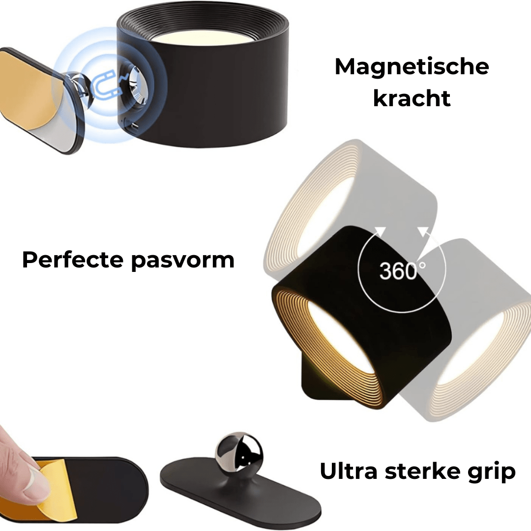 FlexiLight - Draadloze Oplaadbare 360° LED Muurlamp
