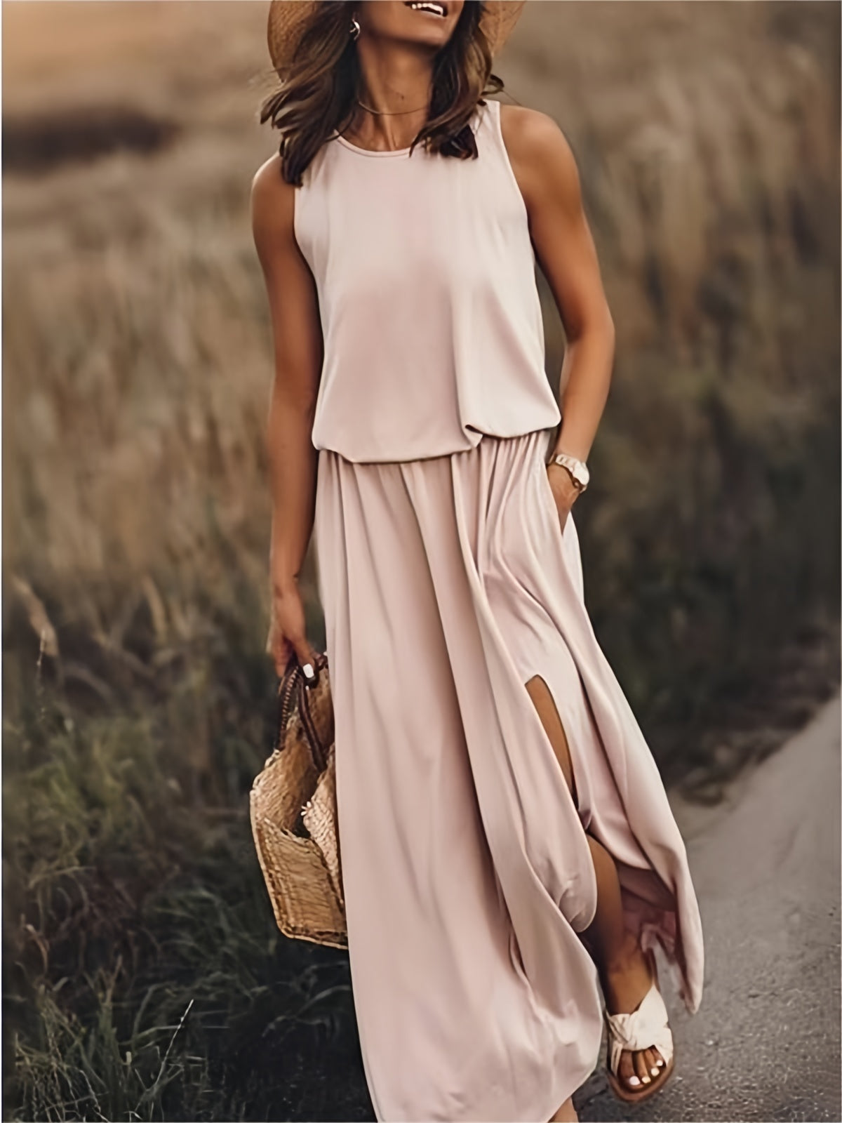BohoElegance Maxi Jurk | Eenvoudige Modal Boho Jurk in Verschillende Kleuren