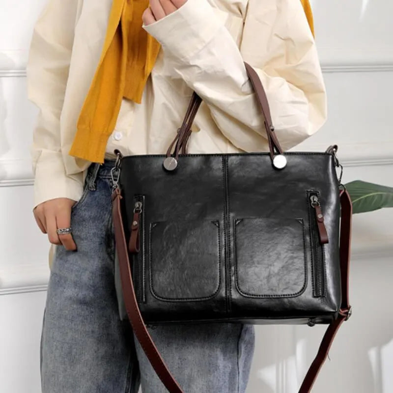 Lara - Vintage Leren Schoudertas voor Dames | Stijlvolle en Duurzame Handtas