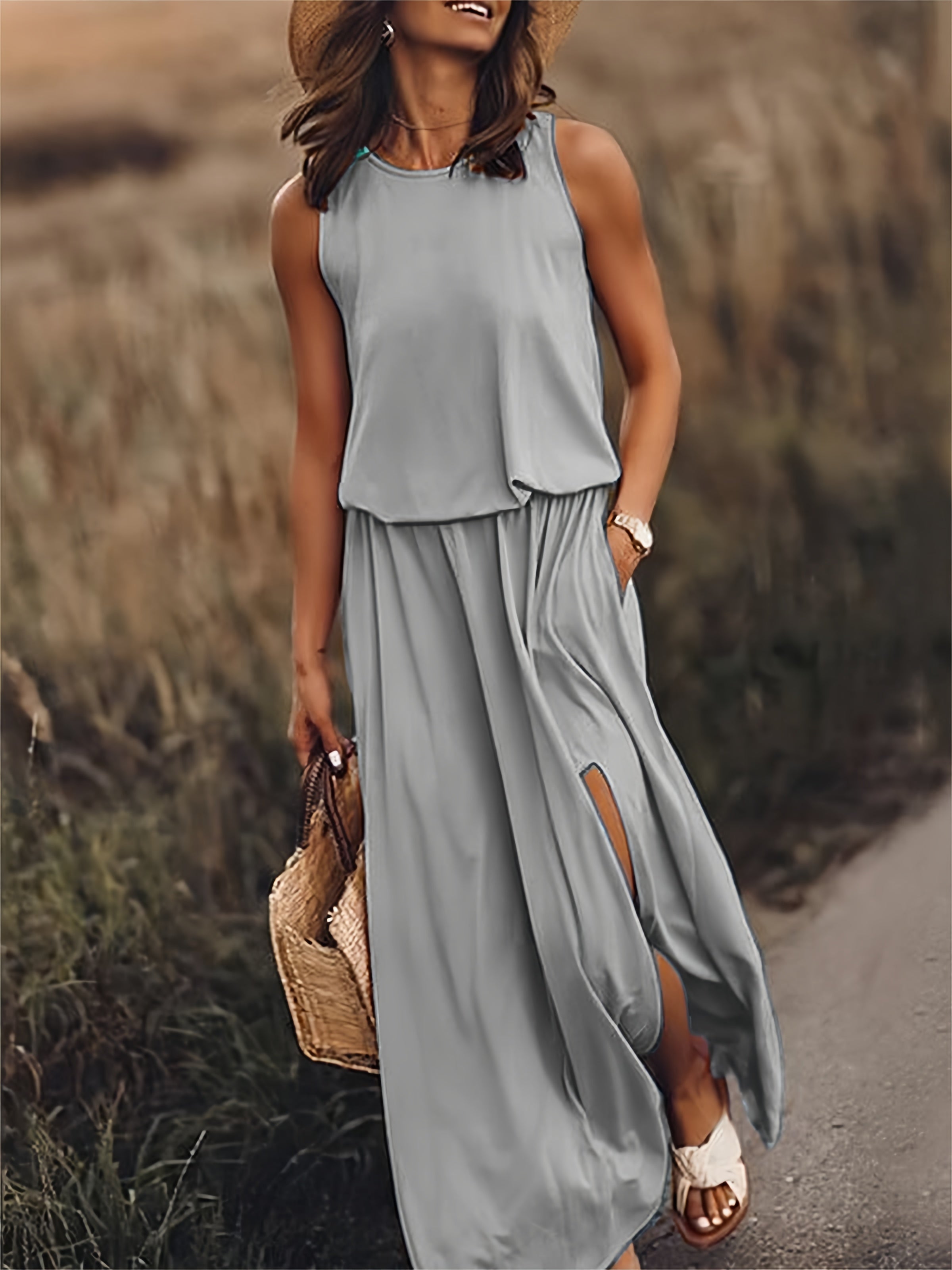 BohoElegance Maxi Jurk | Eenvoudige Modal Boho Jurk in Verschillende Kleuren