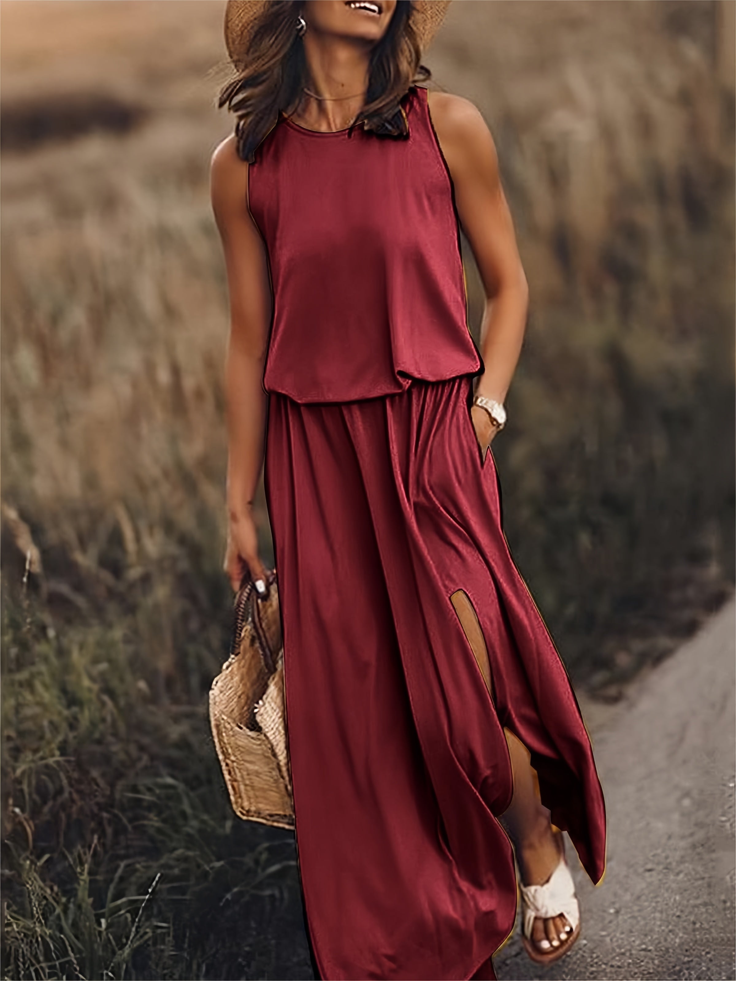 BohoElegance Maxi Jurk | Eenvoudige Modal Boho Jurk in Verschillende Kleuren