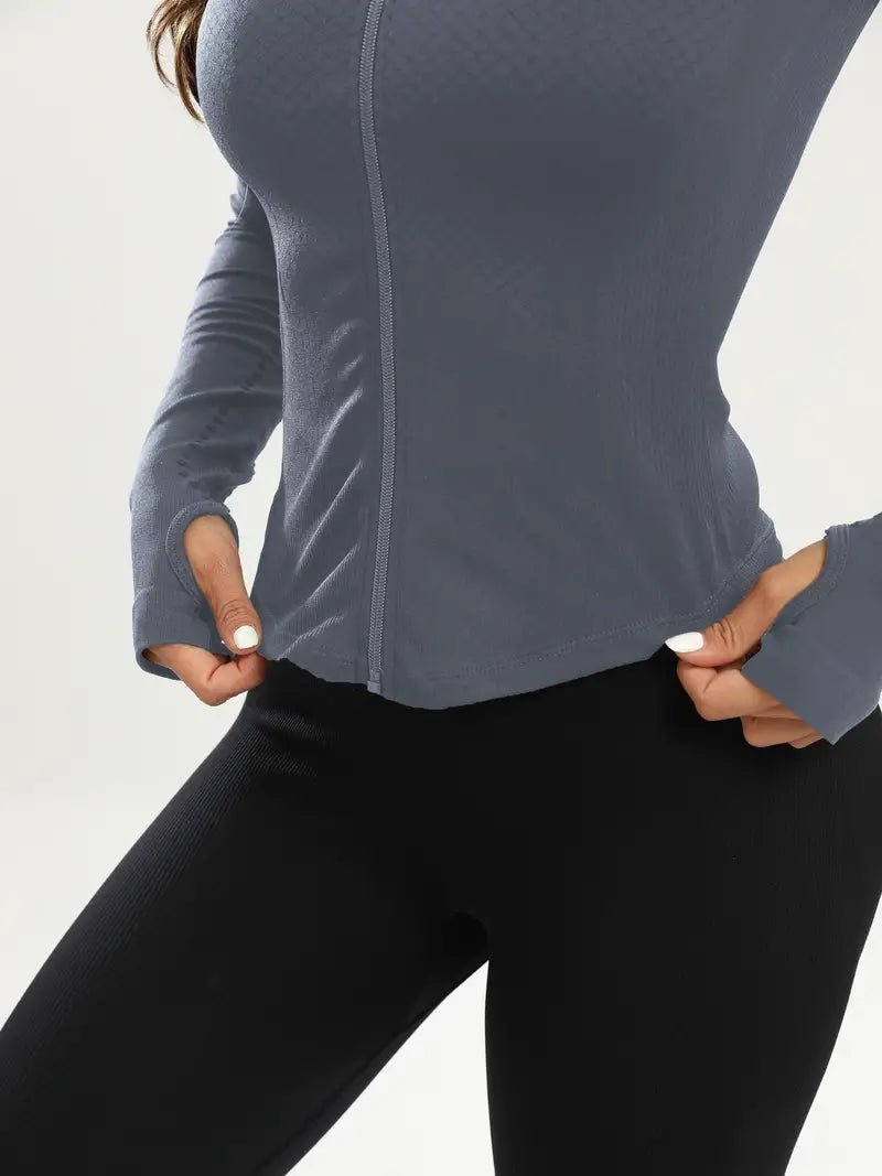 Una - Zwarte Dames Yoga Jas | Slim Fit en Comfortabel