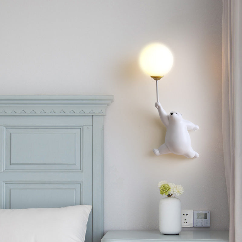 BearBright - LED Wandlamp in Wit/Blauw/Roze | Dierenthema voor Slaap-, Woon- en Kinderkamer