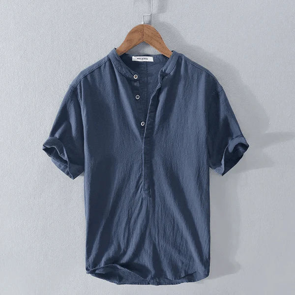 Casual Heren Henley T-shirt met Knoopsluiting en Korte Mouwen – Comfort en Stijl voor Elke Dag