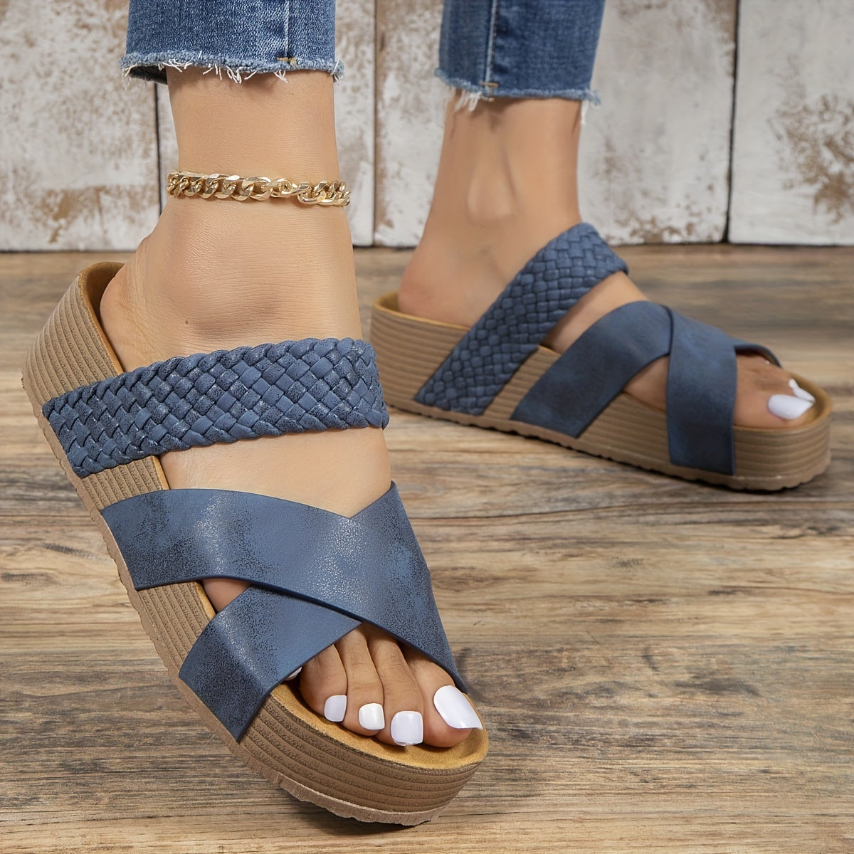 Kruisband Sleehak-Sandalen voor Dames – Elegante Zomerschoenen met Comfort