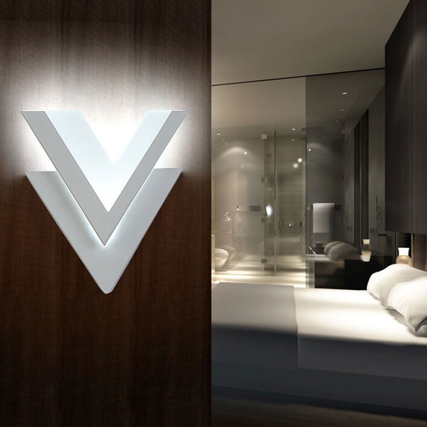 V-Lite - Minimalistische V-vormige LED-wandlamp | Creatieve en moderne verlichting