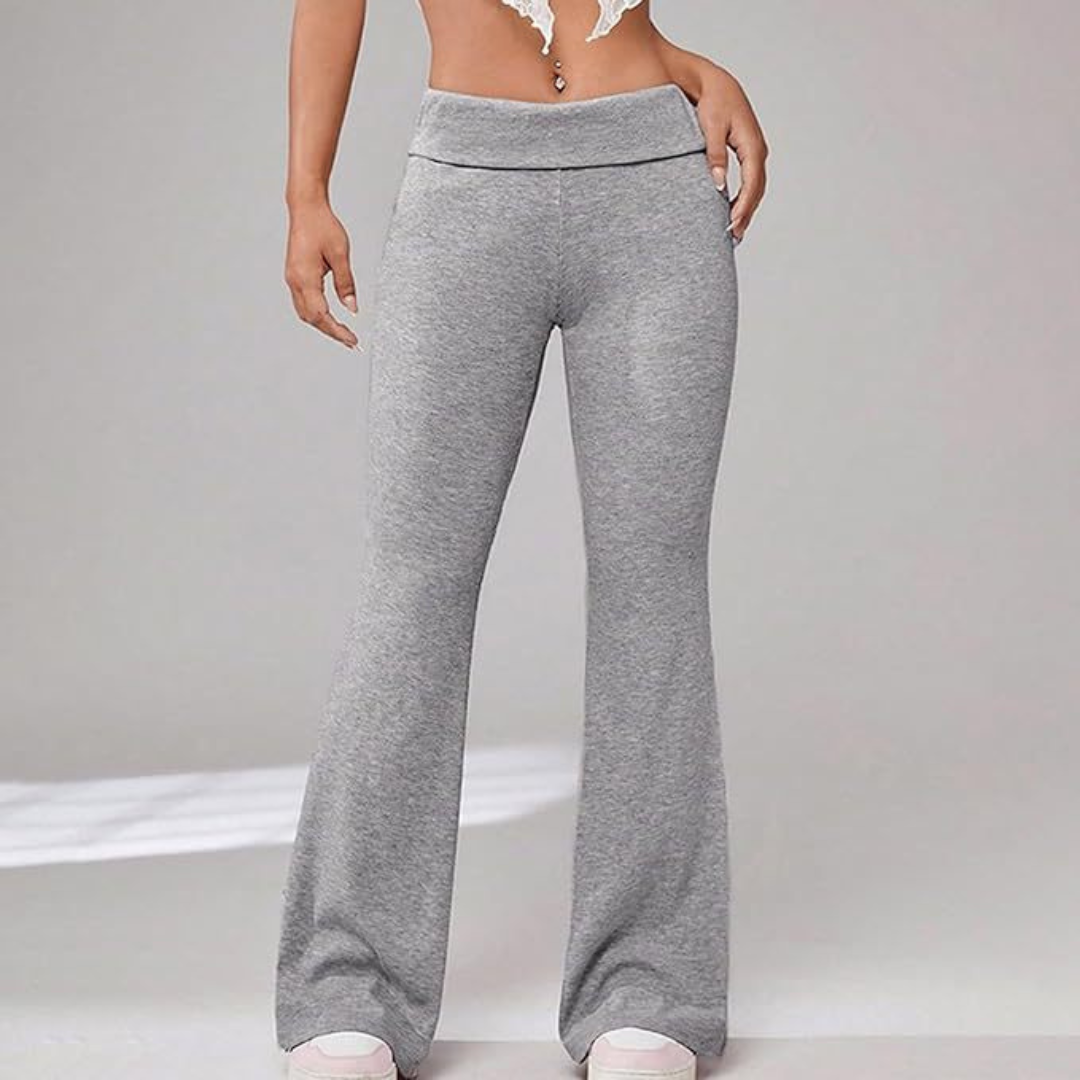 FoldFit Flare Broek | Flare Broek met Omklapbare Tailleband voor Vrouwen