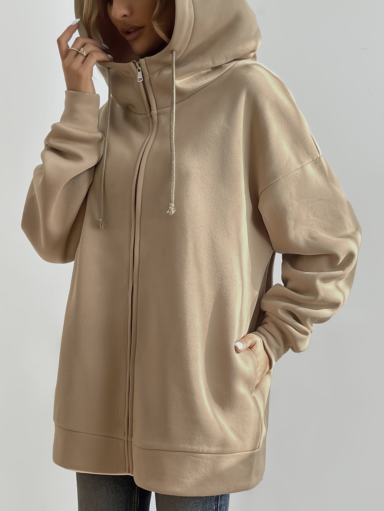 Delora Comfort - Extreem Comfortabele Lange Zip-up Pluche Hoodie met Capuchon voor Dames