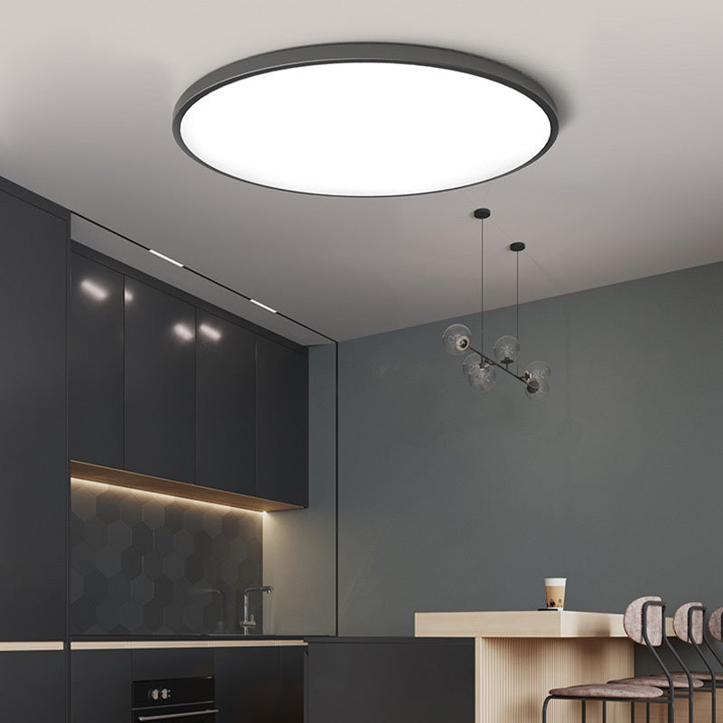 LumiCirca - Moderne Ronde LED Plafondlamp van Metaal in Wit en Zwart