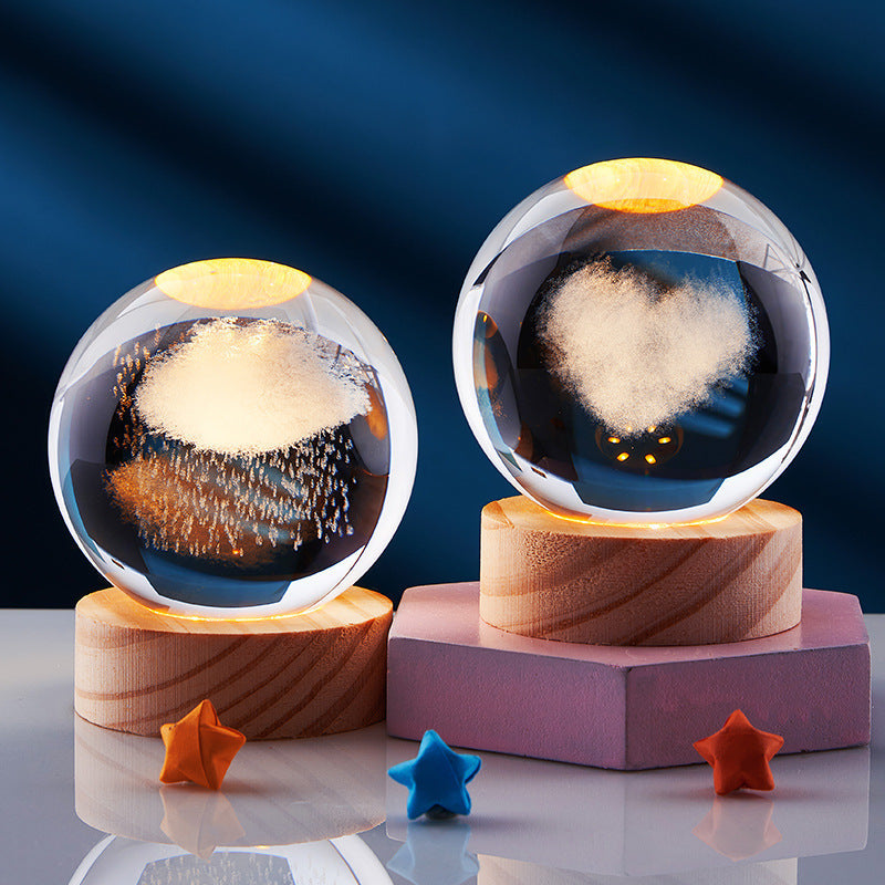 CrystalGlow - 3D Kristallen Nachtlamp met LED Verlichting voor Sfeervol Interieur