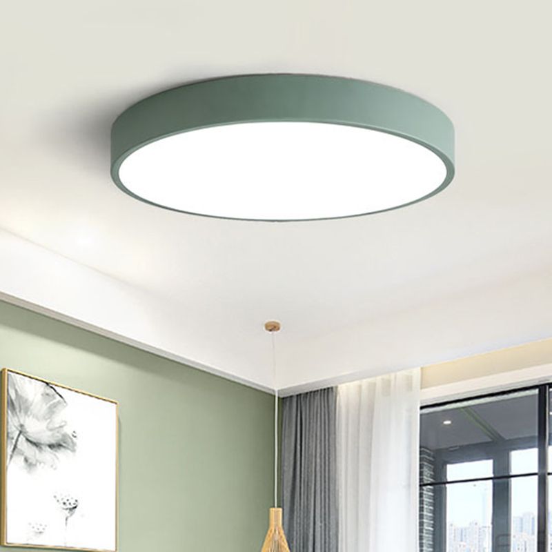LumiRound Moderne Ronde LED Plafondlamp - Roze en Grijs Metalen Lamp voor Woonkamer