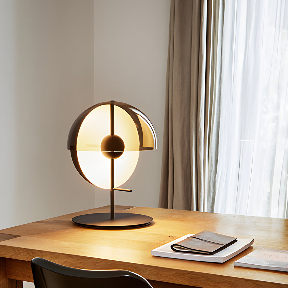 AuraGlow - Tafellamp met Verticale Halve Bol en Horizontale Rookkap | Moderne Sfeerverlichting voor Elke Kamer