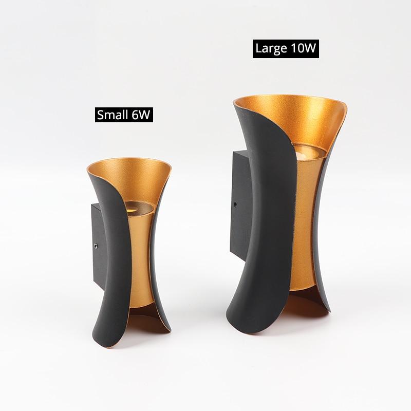 LuxorLED - Moderne Design LED Wandlamp | Zwart Gouden Metaal voor Buiten en Tuin