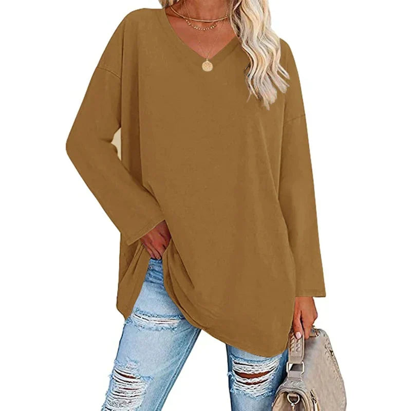 Amina V-Hals Gebreide Top voor Dames - Stijlvolle en Comfortabele Trui