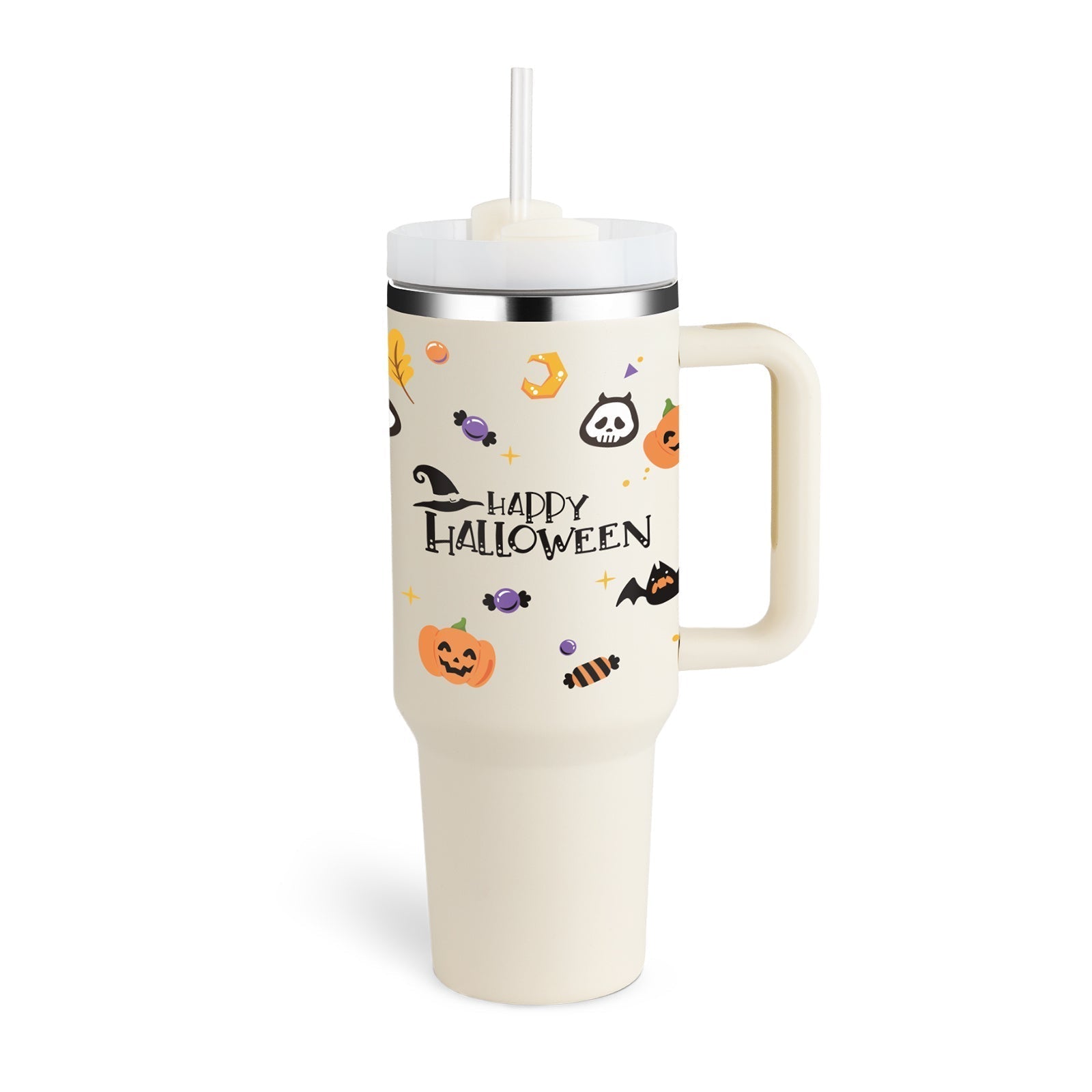 ChillCup - Dubbelwandige Thermo Mok met Handvat en Rietje | 40 oz