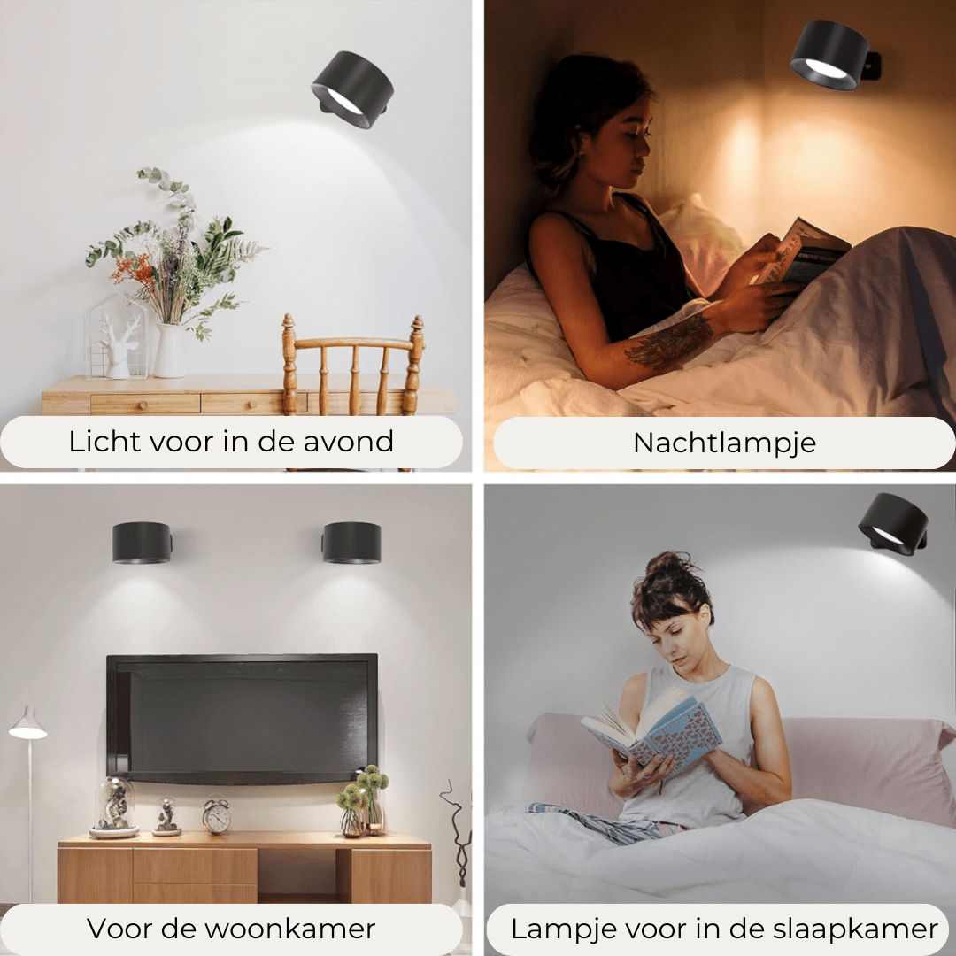 FlexiLight - Draadloze Oplaadbare 360° LED Muurlamp