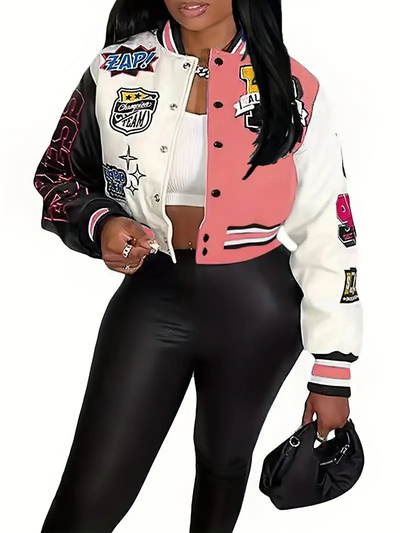 VarsityFashion - Dames Varsity Jas met Briefprint