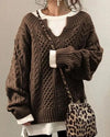 ComfortKnit - Losjes Gebreide Damestrui met Casual Patroon