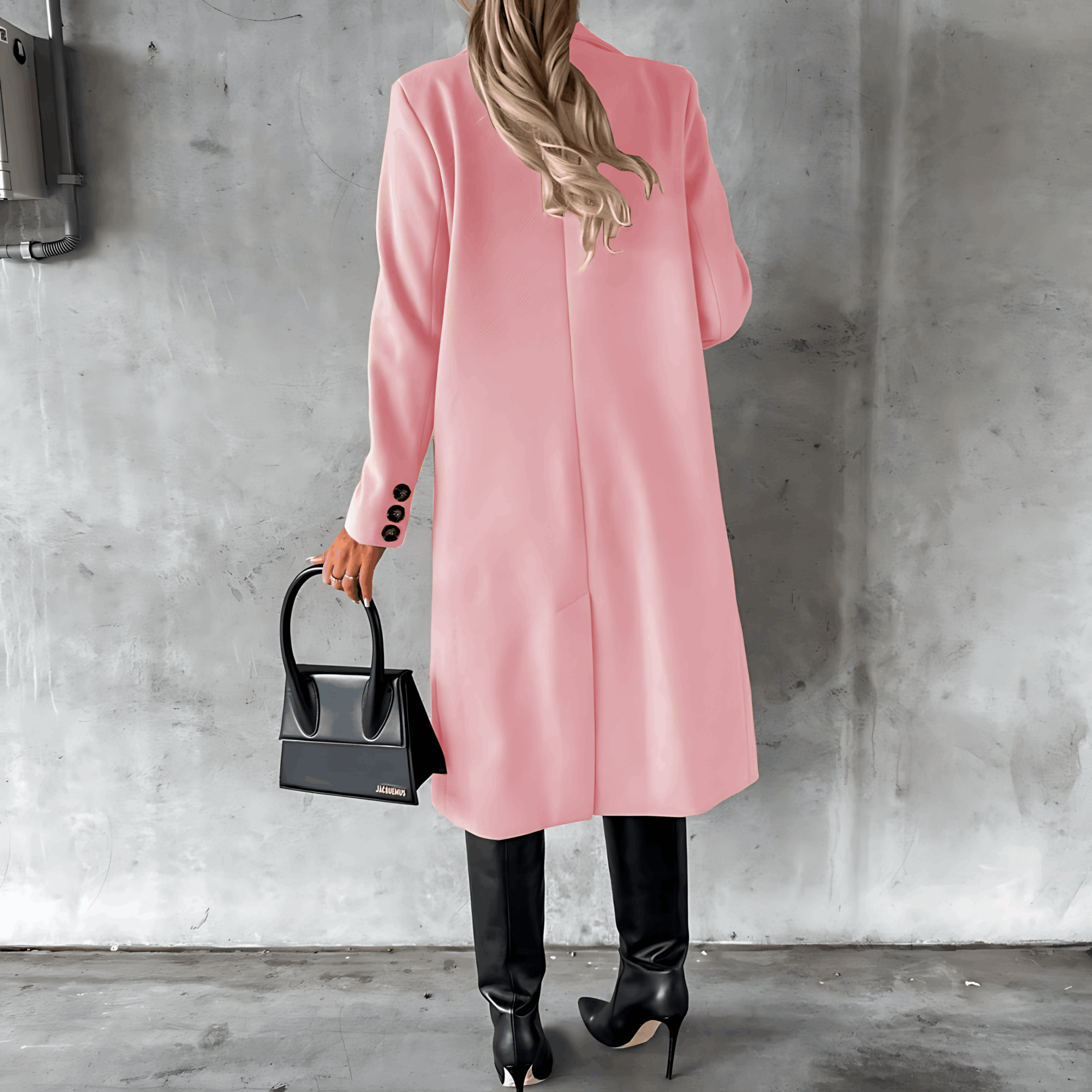 Alana - Chic en Comfortabele Lange Jas met Knopen en Hoge Kraag voor Dames