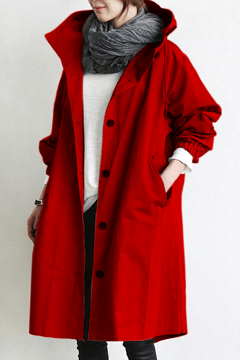 Mirelle – Waterdichte Trenchcoat met Capuchon voor Dames