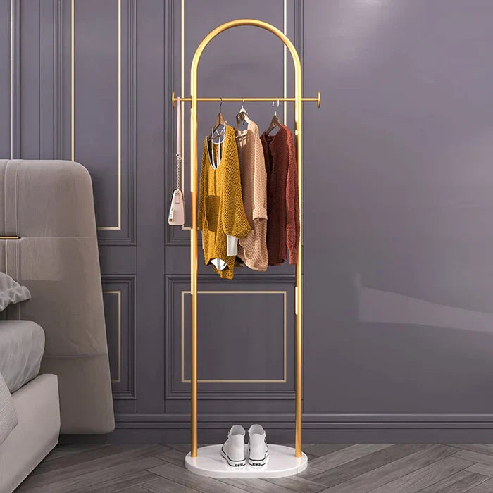 Elegant Staande Kapstok met Marmeren Basis | Moderne Metalen Ontwerp