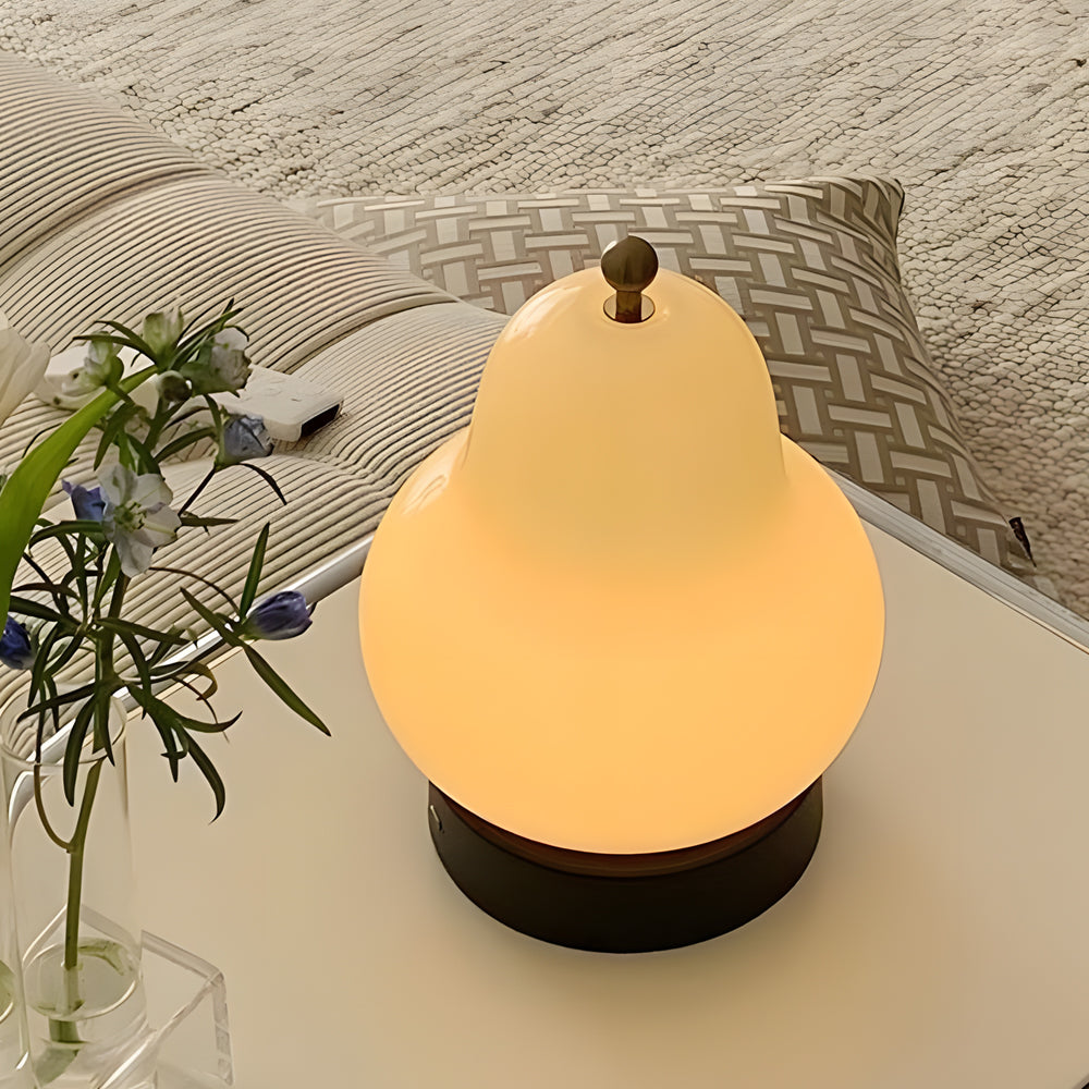 PearGlow - Draagbare Glazen Peer USB Dimbare LED Tafellamp met Touch Schakelaar | Moderne Verlichting voor Elk Interieur