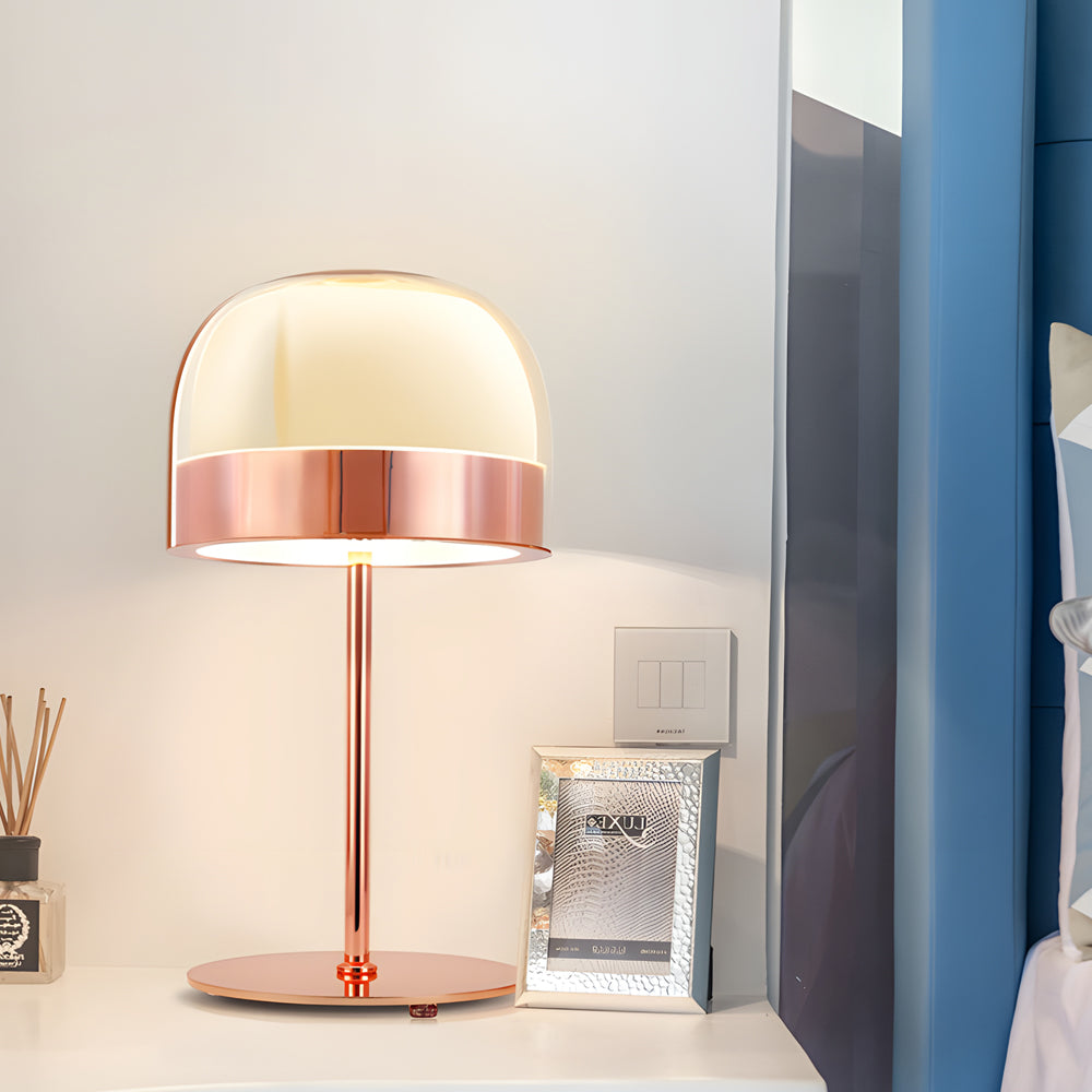 DualGlow - Glazen Tafellamp met Dubbele Lagen Nachtverlichting | Stijlvolle en Sfeervolle Verlichting voor Elke Kamer