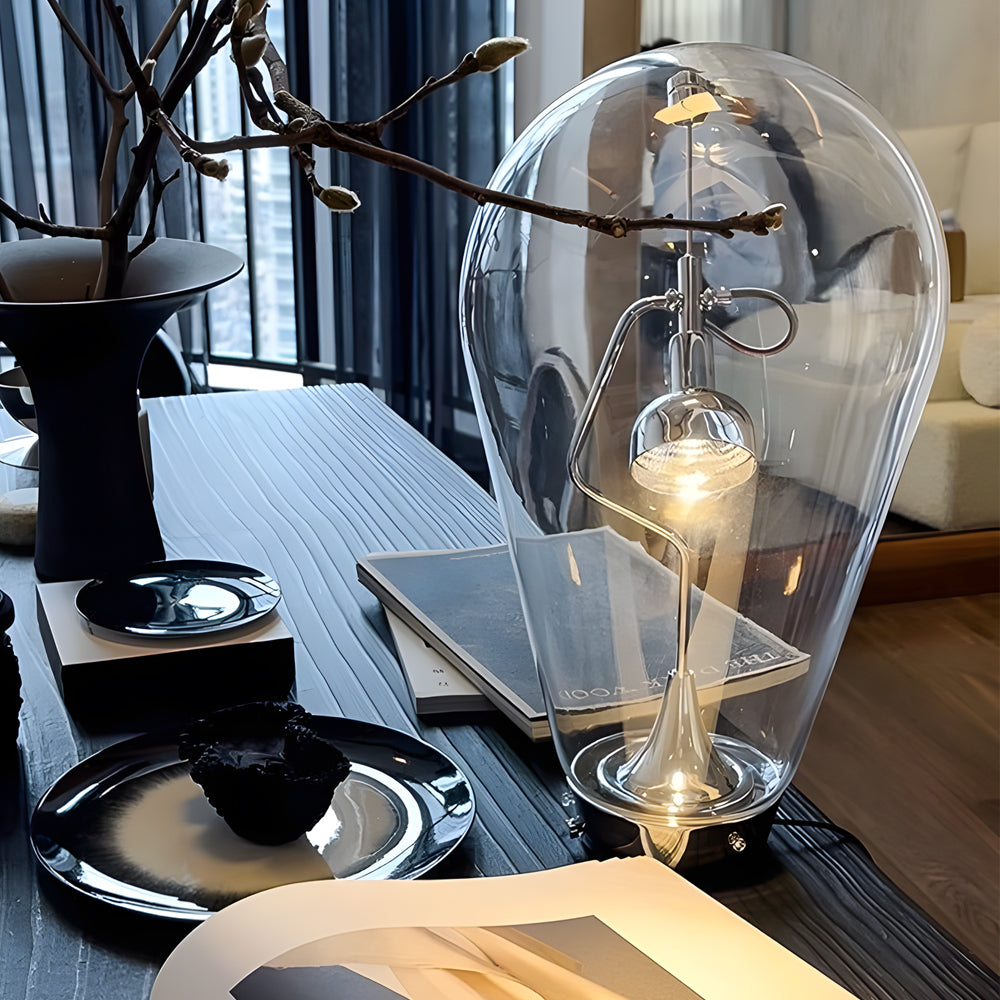 MagnetoGlow - Industriële Magnetische Glazen Bolvormige Tafellamp met Touch Dimming | Moderne LED Verlichting voor Stijlvol Interieur