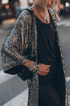 ZaraShine - Mode Glanzende Pailletten Strickjacke | Winddichte Top en Stijlvolle Jas voor Dames