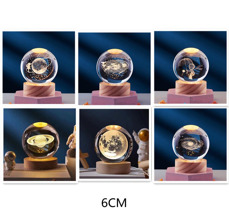 CrystalGlow - 3D Kristallen Nachtlamp met LED Verlichting voor Sfeervol Interieur