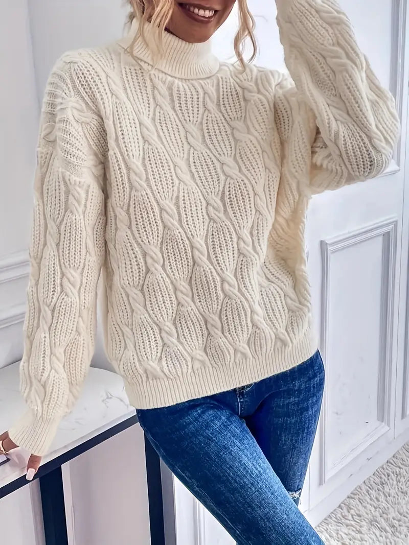 Olivier - Gebreide Rollkragenpullover met Twistmotief voor Dames
