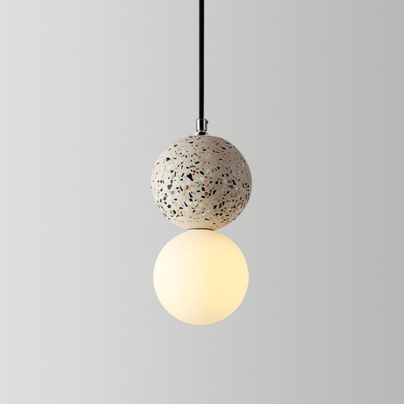 LumiSphere Kleine LED Hanglampen - Zwart Wit Glazen Bollen voor Eettafel en Woonkamer