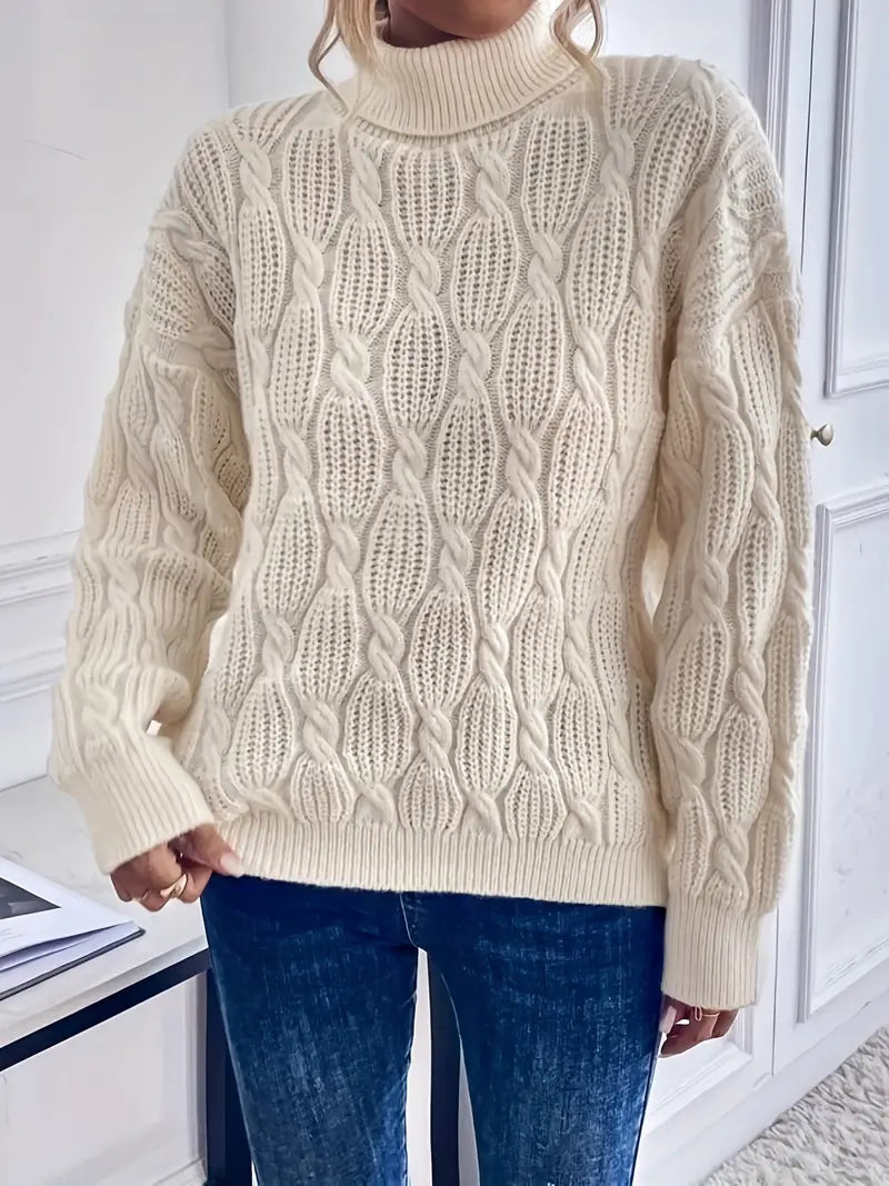 Olivier - Gebreide Rollkragenpullover met Twistmotief voor Dames