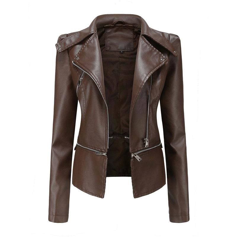 NoirJacket - Gotische Zachte Leren Jas met Revers en Ademend Ritsontwerp
