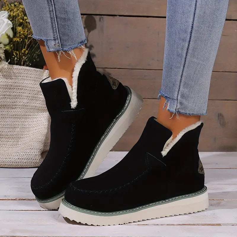 Lara - Warme Dames Pluchen Stiefeletten | Comfortabele Winterlaarzen met Stijl
