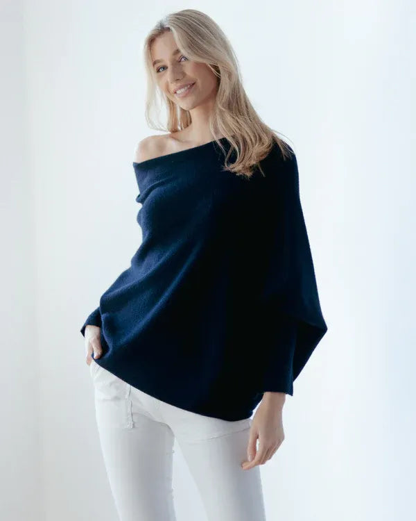 CloudDrape - Asymmetrische Dames Trui met Elegante Drapering