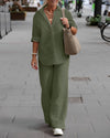 Bette - Comfortabel Linnen Zomerset voor Dames | Ademend en Stijlvol Outfit
