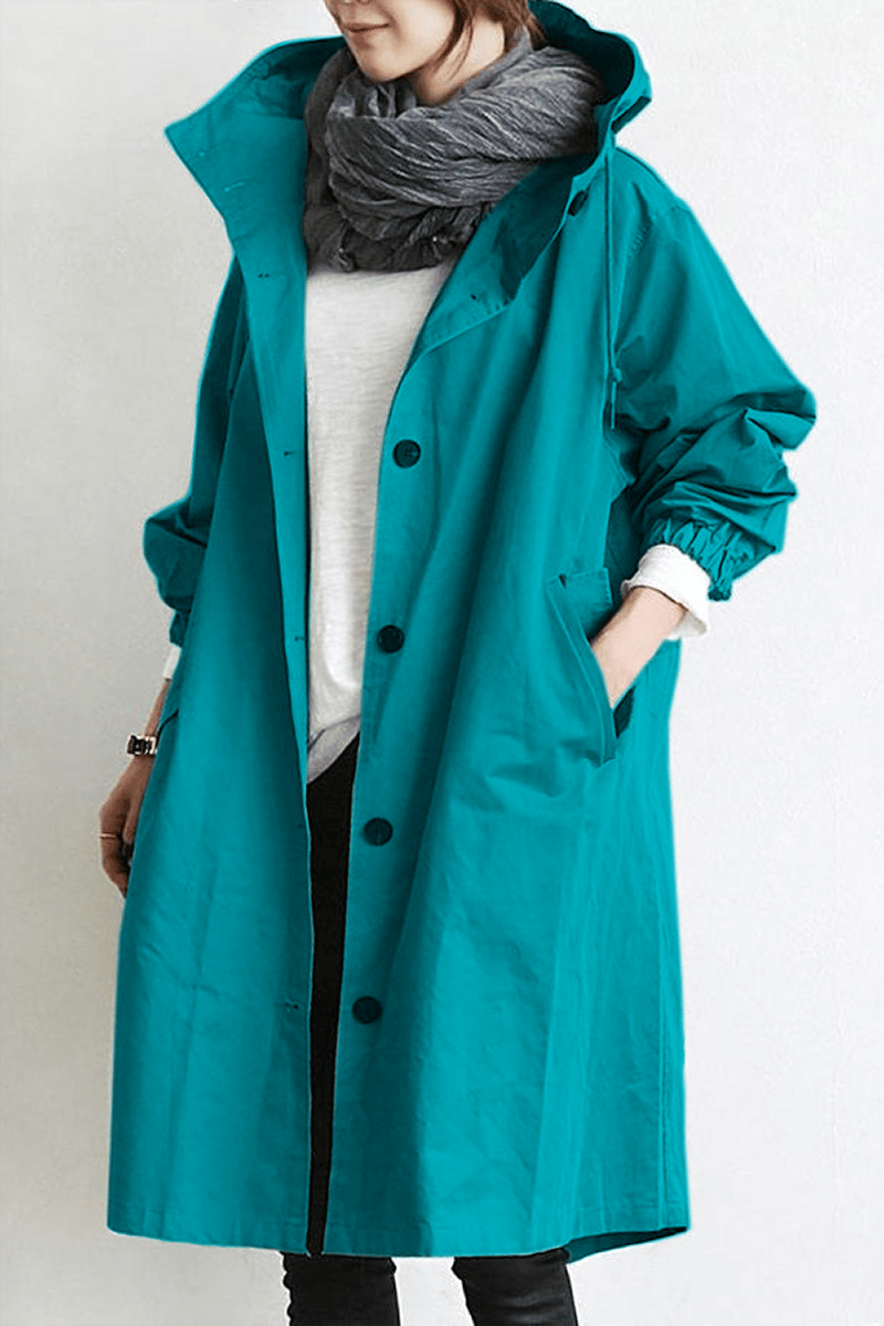 Mirelle – Waterdichte Trenchcoat met Capuchon voor Dames