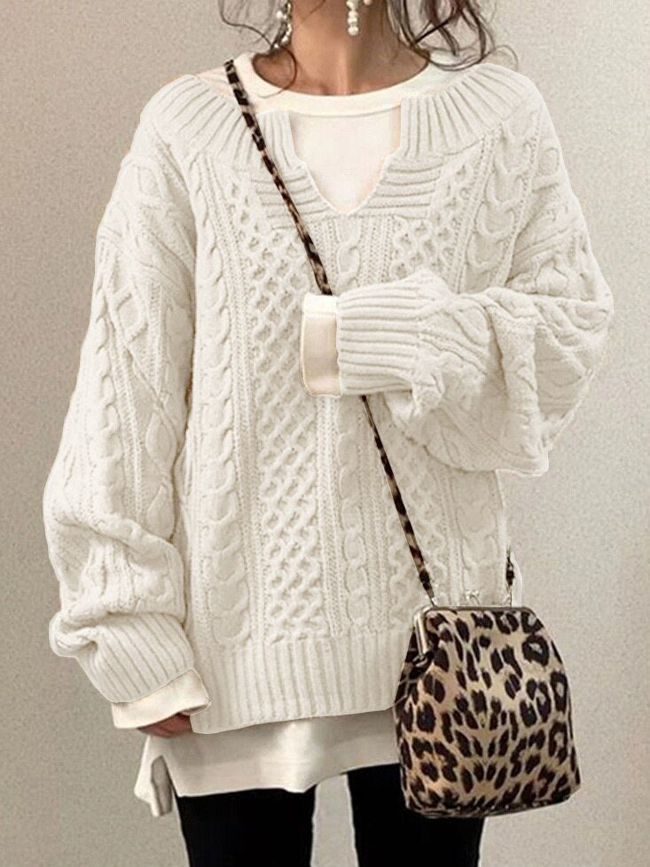Nina - Comfortabele Warme Oversized Kabeltrui voor Dames
