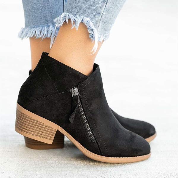 Clara Stijlvolle Dames Enkellaarsjes - Comfortabele Stiefeletten met Rits en Hoogwaardig Voetbed