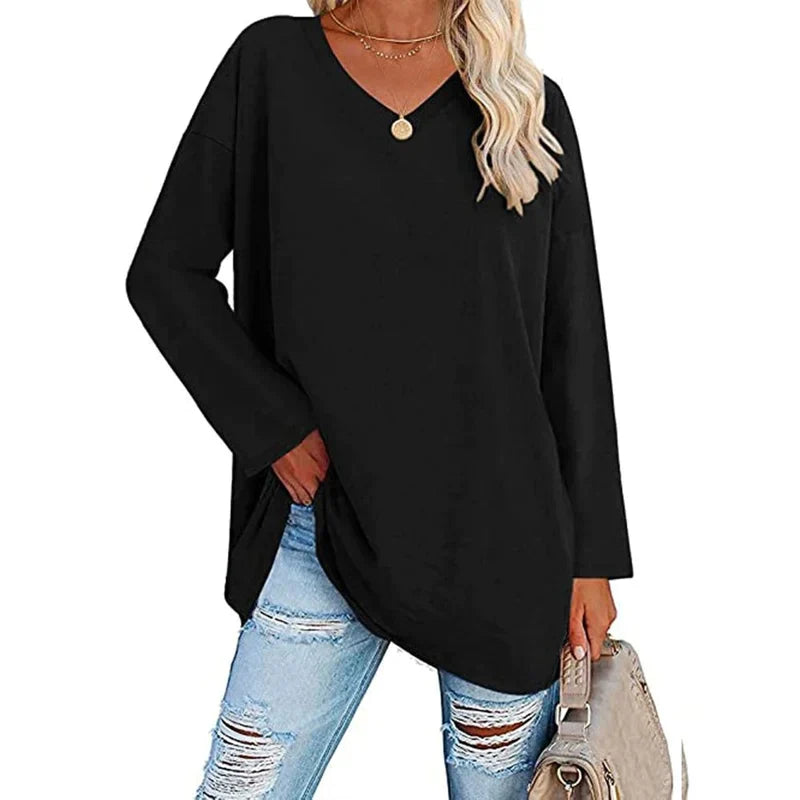 Amina V-Hals Gebreide Top voor Dames - Stijlvolle en Comfortabele Trui