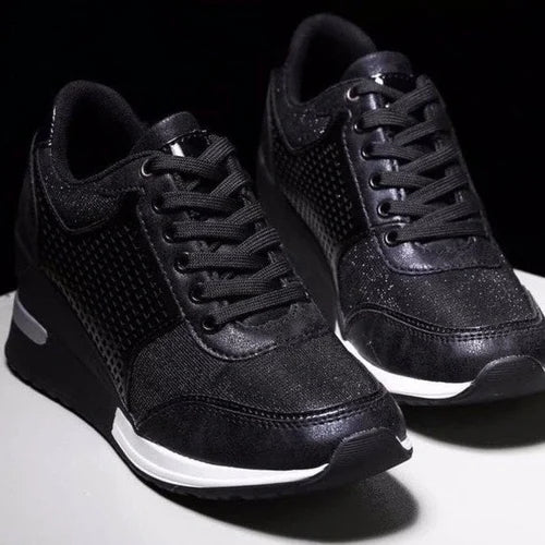 Stijlvolle Comfortabele Sneakers met Ademend Design en Metallic Accenten - Trendy en Luchtige Dames Sneakers