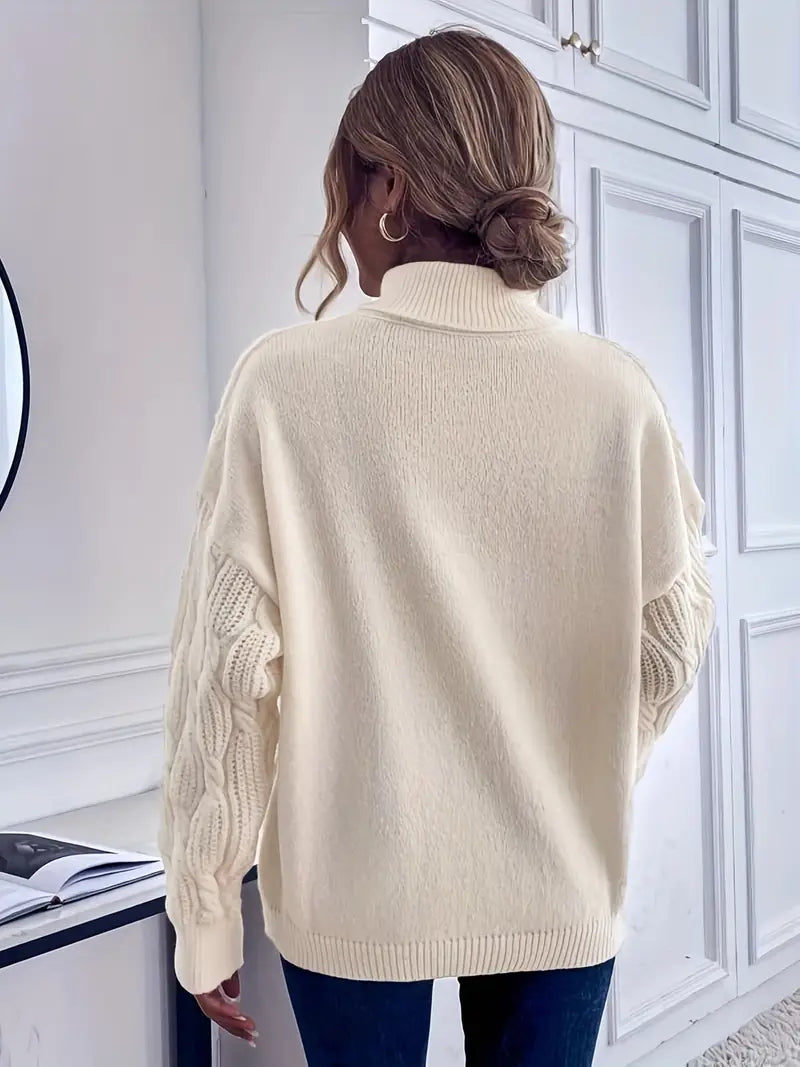 Olivier - Gebreide Rollkragenpullover met Twistmotief voor Dames
