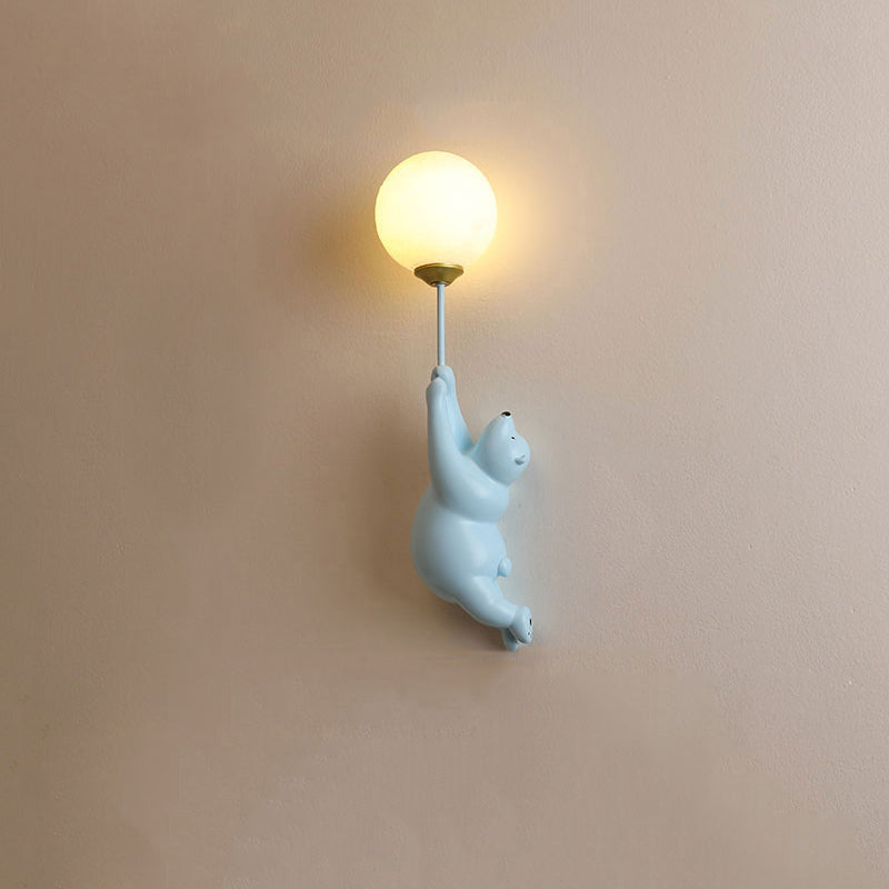 BearBright - LED Wandlamp in Wit/Blauw/Roze | Dierenthema voor Slaap-, Woon- en Kinderkamer