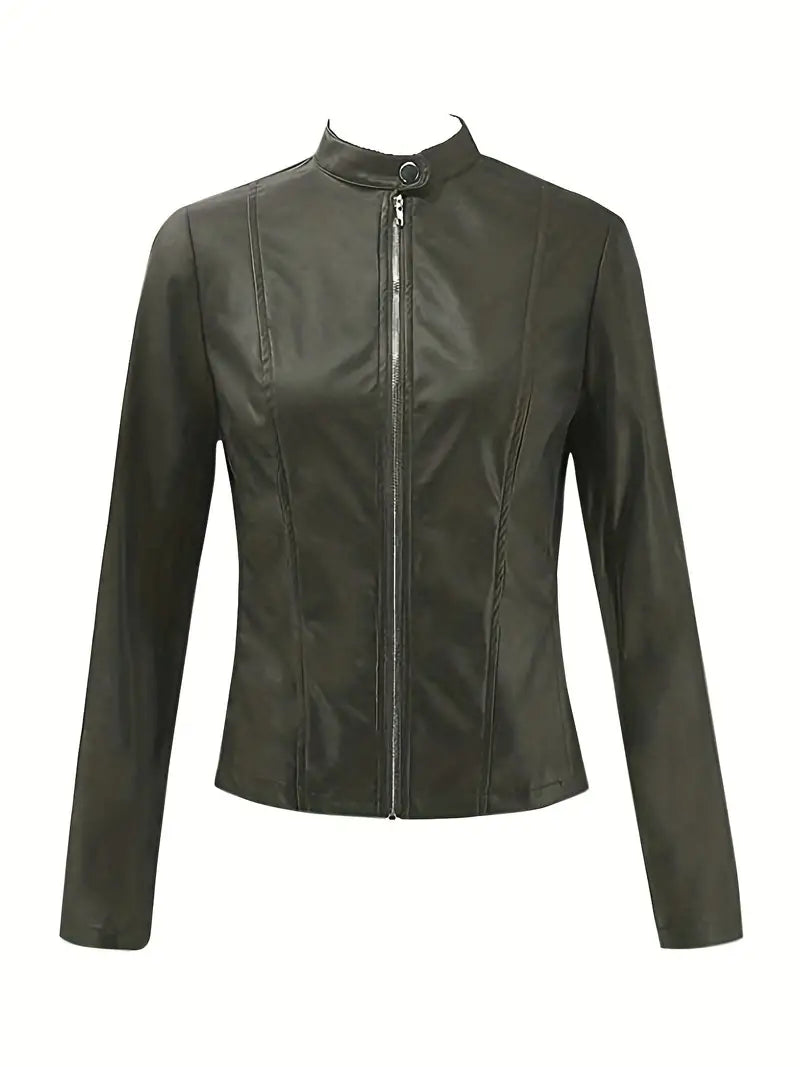 Willem - Elegante Kunstleren Crop Jas voor Dames | Perfect voor Herfst en Lente